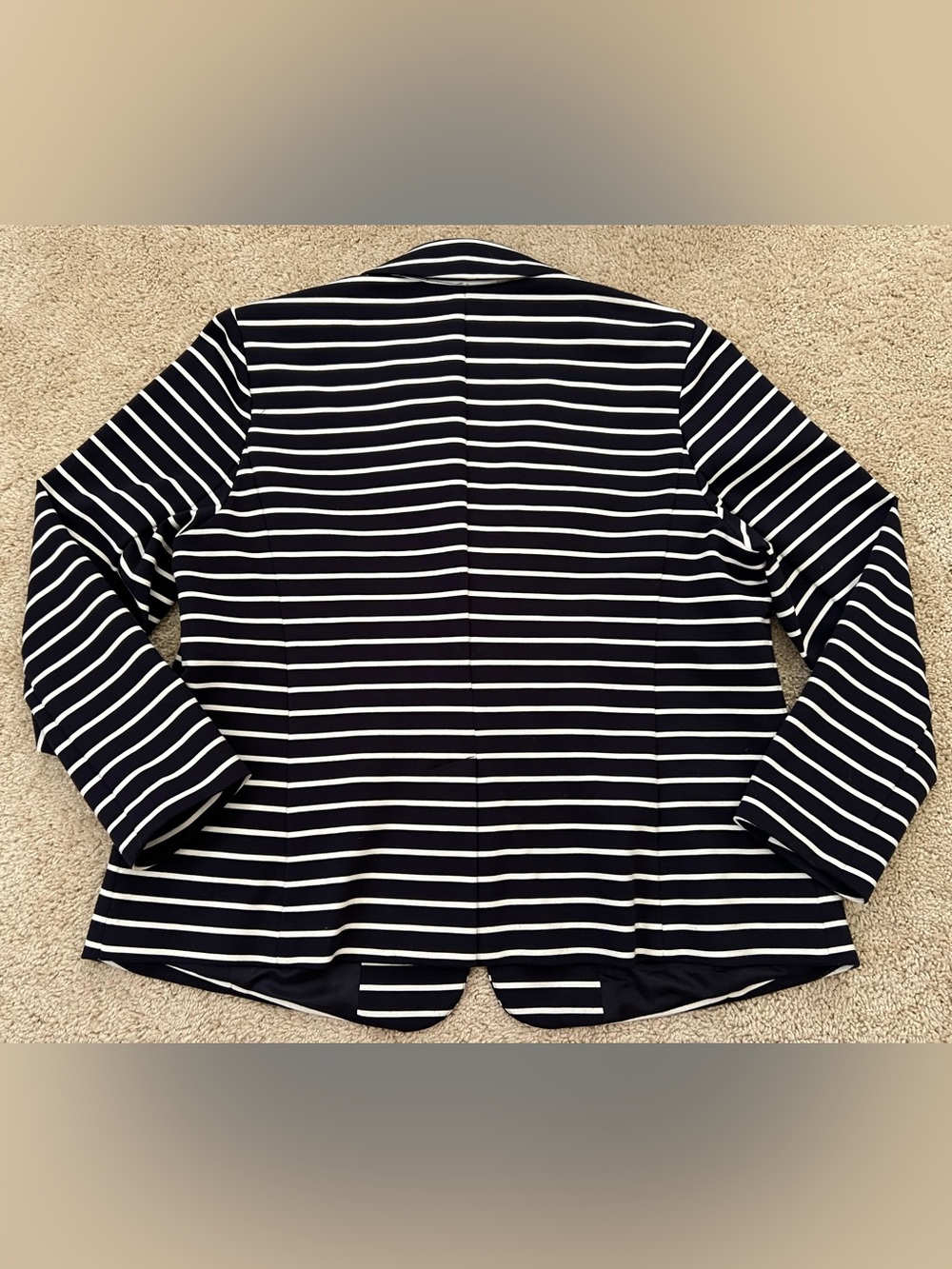 Michael Kors Women’s 16W Navy White Striped Blazer Nautical Preppy Gold Button - Picture 9 of 9